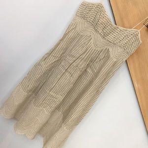 Catherine Malandrino cream black polka dot dress